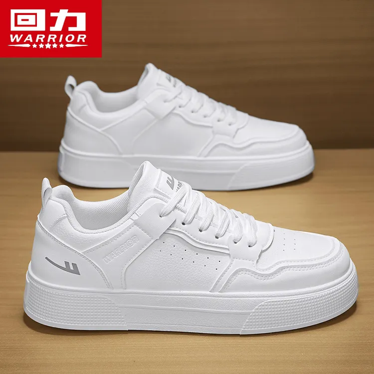 回力正品男鞋冬季2025新款男士小白鞋皮面厚底运动休闲纯白色板鞋