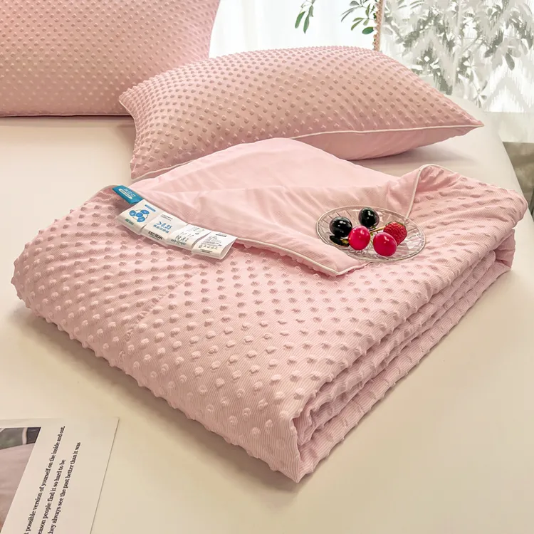 夏季A类母婴级凉感丝单人冰豆豆夏被薄款双人空调被单夏被豆豆被