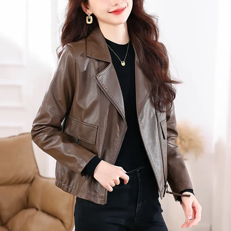 皮衣女外套2025年秋冬新款韩版皮夹克外套修身显瘦机车服大码潮