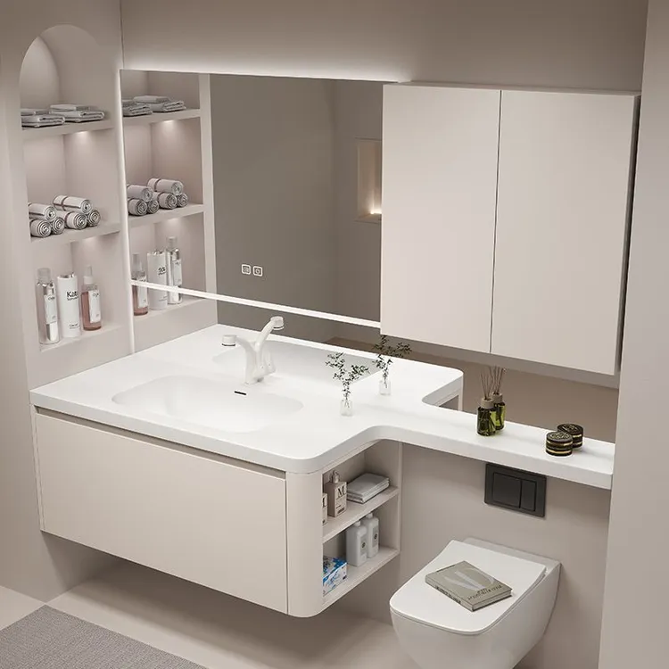 可丽耐一体盆浴室柜组合马桶延长边洗手洗脸盆卫生间洗漱台面定制