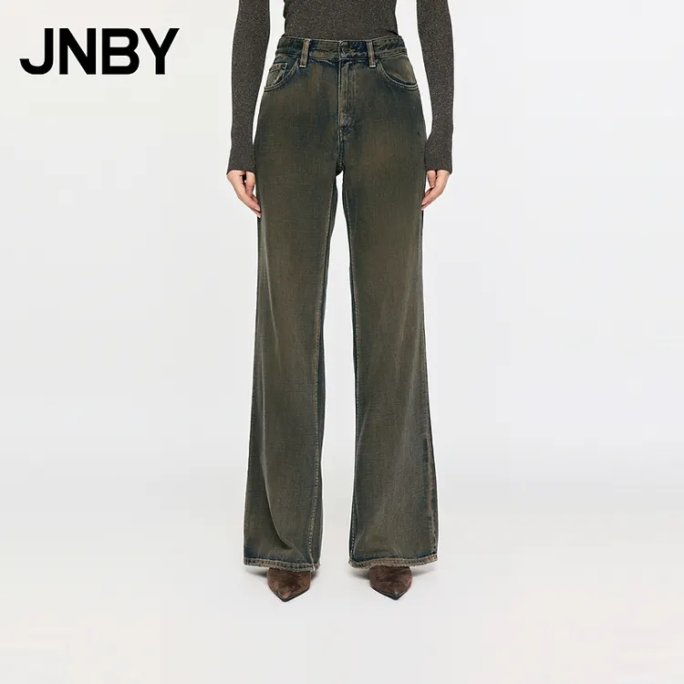 JNBY/江南布衣秋冬喇叭牛仔裤女水洗做旧棉质自然腰个性5O0E11280