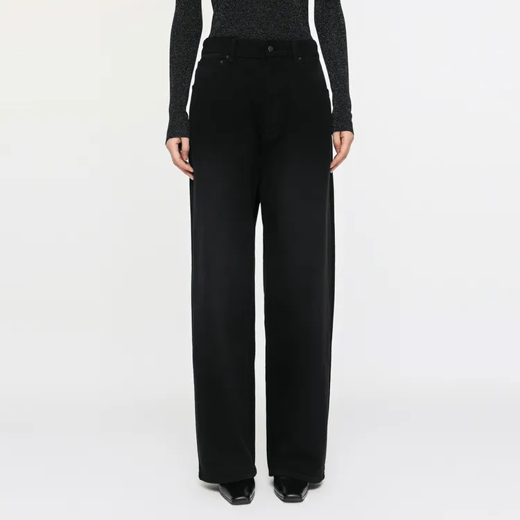 JNBY/江南布衣春秋牛仔裤女宽松休闲阔腿废土风复古做旧5O9E11690