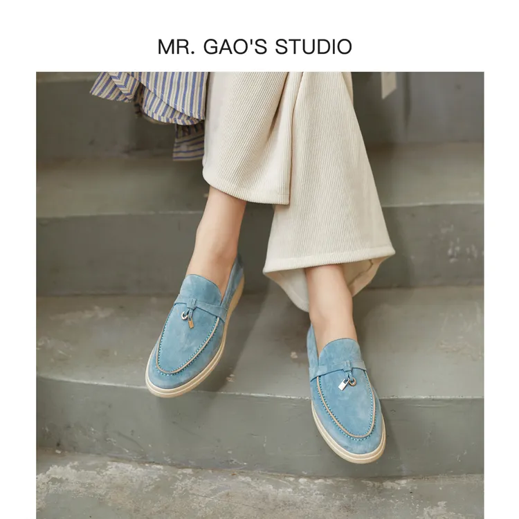 MR.GAO/高老板轻奢/舒适百搭一脚蹬懒人鞋浅口圆头平底时尚乐福鞋
