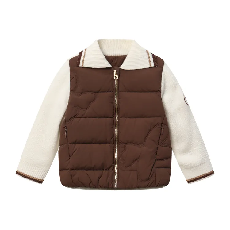 ETTOI冬新款爱多娃儿童羽绒外套针织时尚休闲百搭保