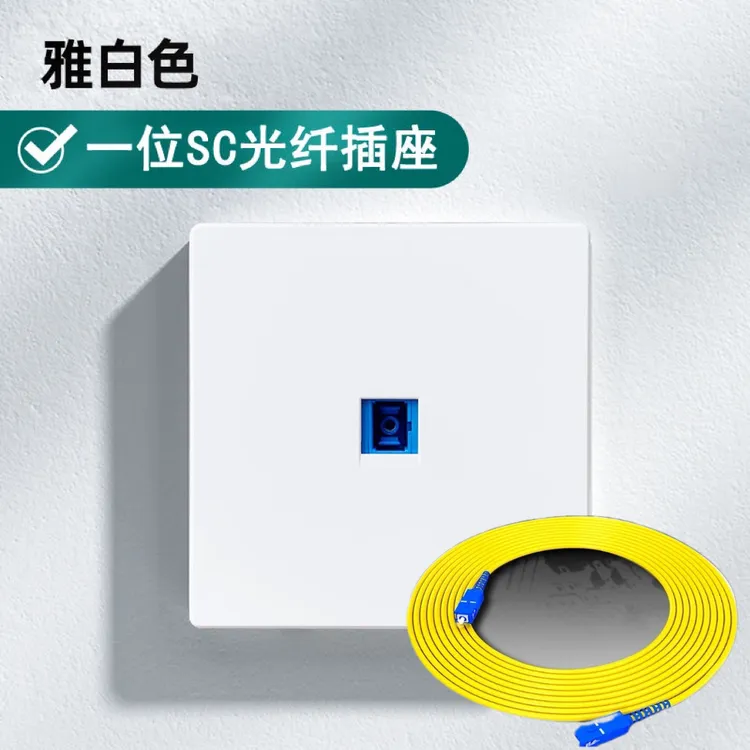 光纤SC白色面板暗转二孔带网孔插座电脑插座千兆网络宽带墙壁
