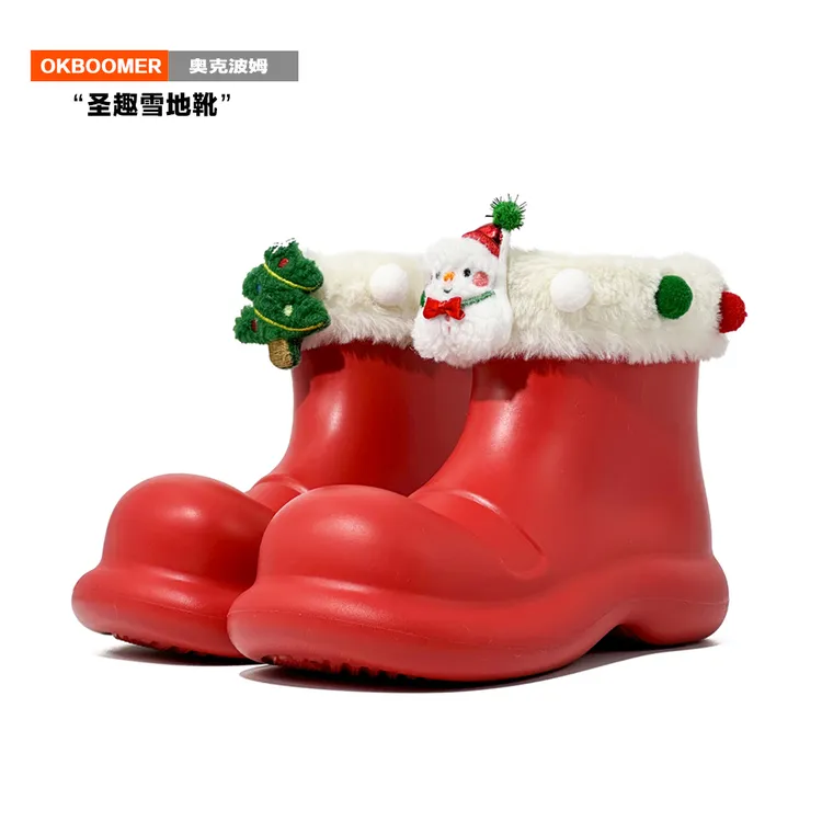 OKBOOMER圣趣雪地靴可爱卡通女款2025新款冬季加绒保暖防滑棉鞋