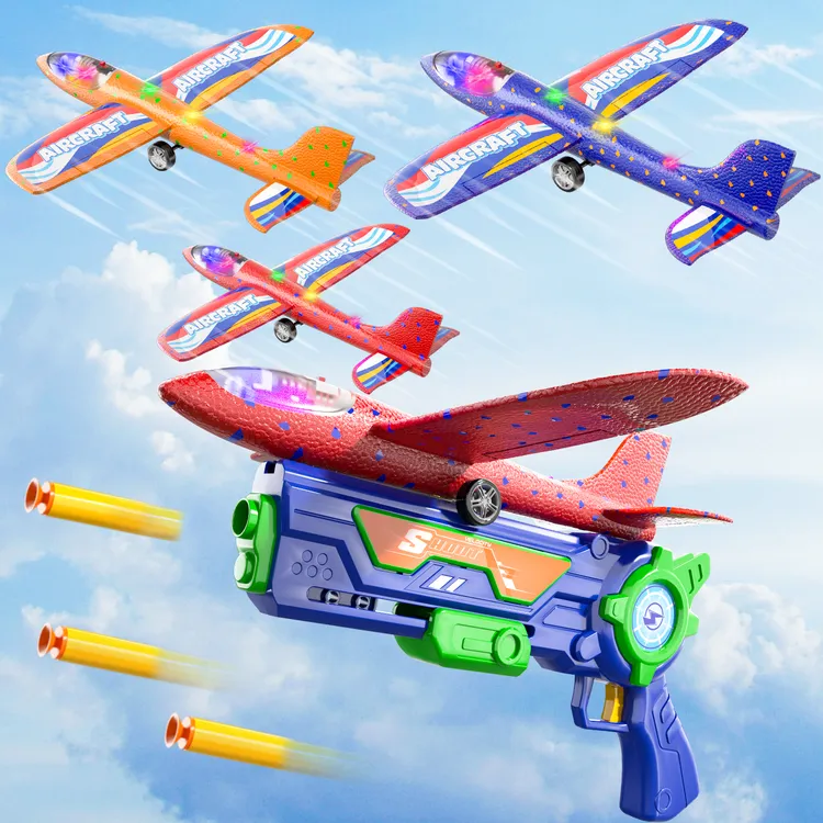 弹射风筝飞机枪儿童户外运动飞天滑翔机发射枪手抛玩具男孩女孩