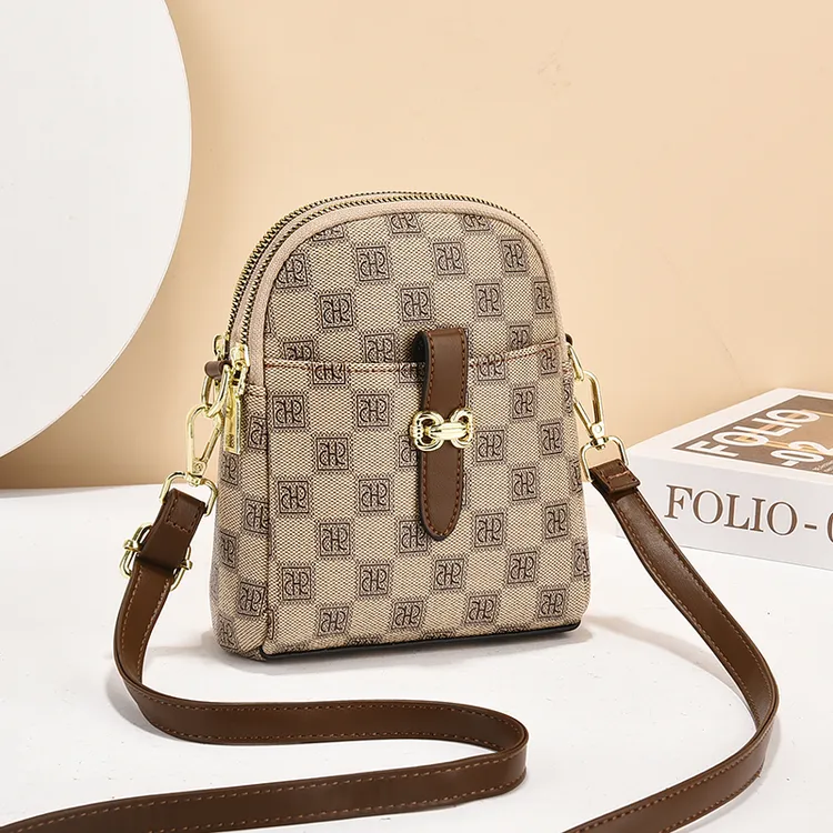 茵熙曼品牌女包2024夏季新款手机包时尚单肩斜挎包印花包迷你小包