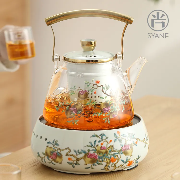尚言坊高端电陶炉蒸煮茶器煮茶壶玻璃茶炉白茶黑茶家用