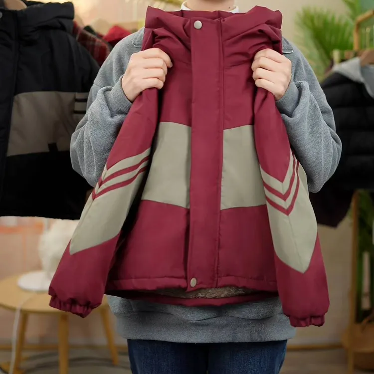 加绒加棉加厚派克服2025新款男童女童冬款加厚棉服中大童三防外套