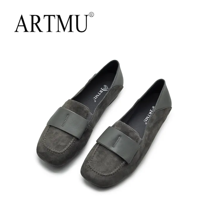 Artmu阿木新款软底乐福鞋平底两穿女鞋舒适百搭蝴蝶结单鞋258-1