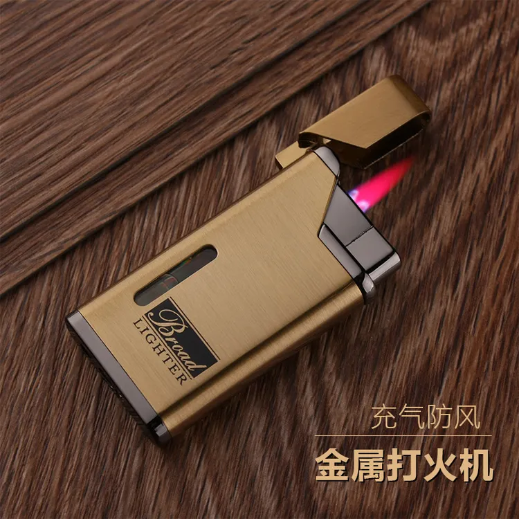 创意超薄金属防风充气打火机个性迷你时尚高温红焰便携男士礼品