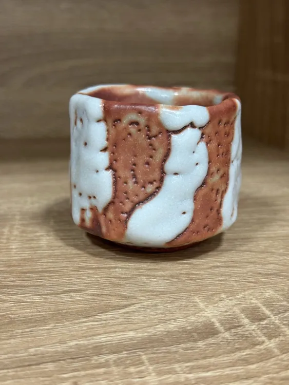 加藤健古法烧制赤志野茶杯瓷杯品茗杯茶具陶瓷主人杯