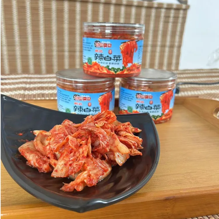 热销罐装辣白菜韩国泡菜免切即食400g*3瓶