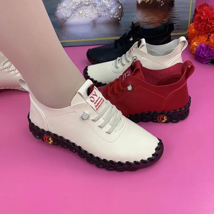 【春季爆款】2025新款软底软面女鞋时尚休闲舒适耐磨防滑妈妈鞋