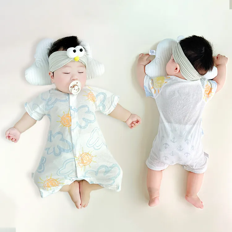 婴儿短袖连体衣新生幼儿衣服宝宝夏装小孩0-6-12月夏季短哈衣爬服