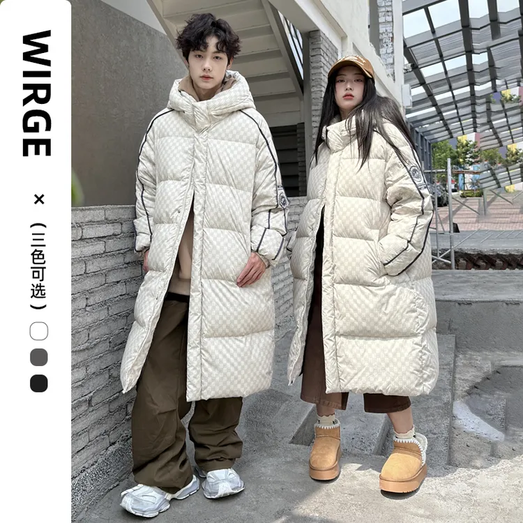 【直播专属】韦氏商场新款亲子连帽中大童加厚长款冬季白鸭羽绒服