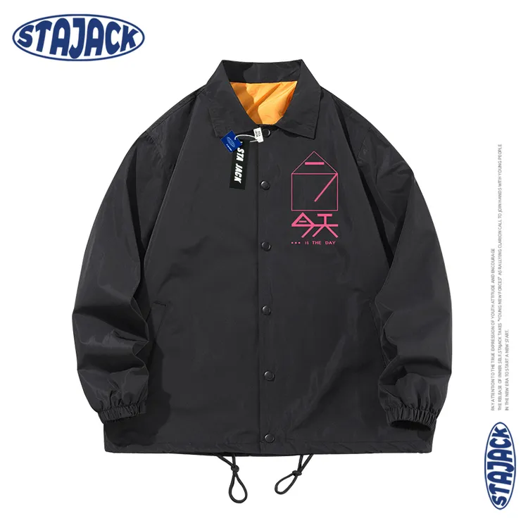 STA JACK翻领夹克男刘德华同款衬衫今天IsTheDay防水教练外套开衫