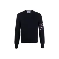 全新未使用 THOMBROWNE 圆领长袖套头针织衫 男款 海军蓝色