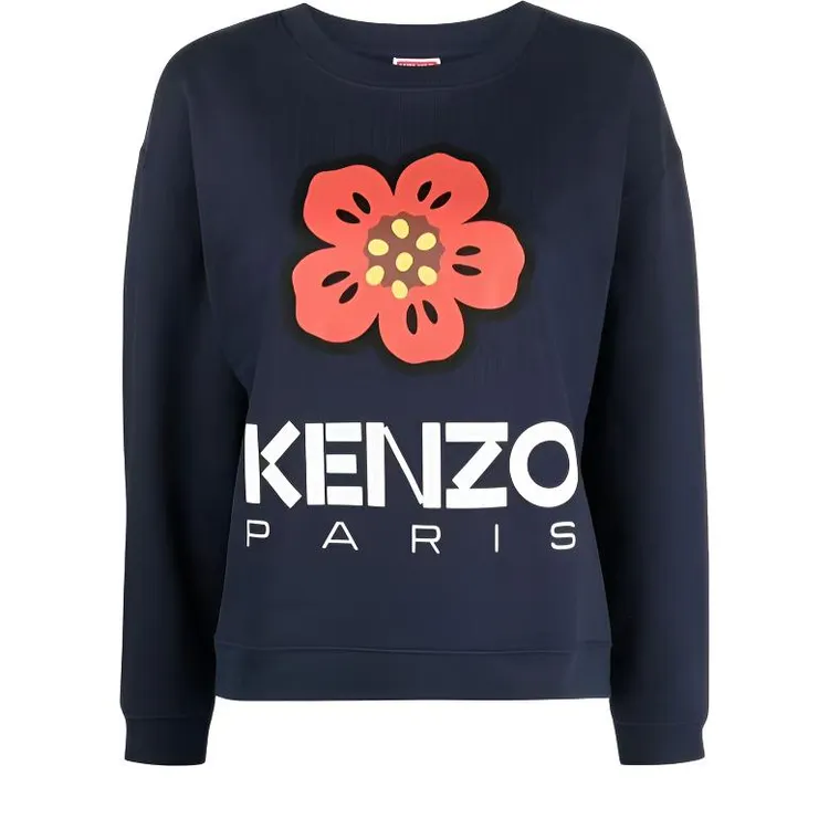 全新未使用 KENZO/肯佐 联名款花朵大Logo印花长袖卫衣休闲秋冬