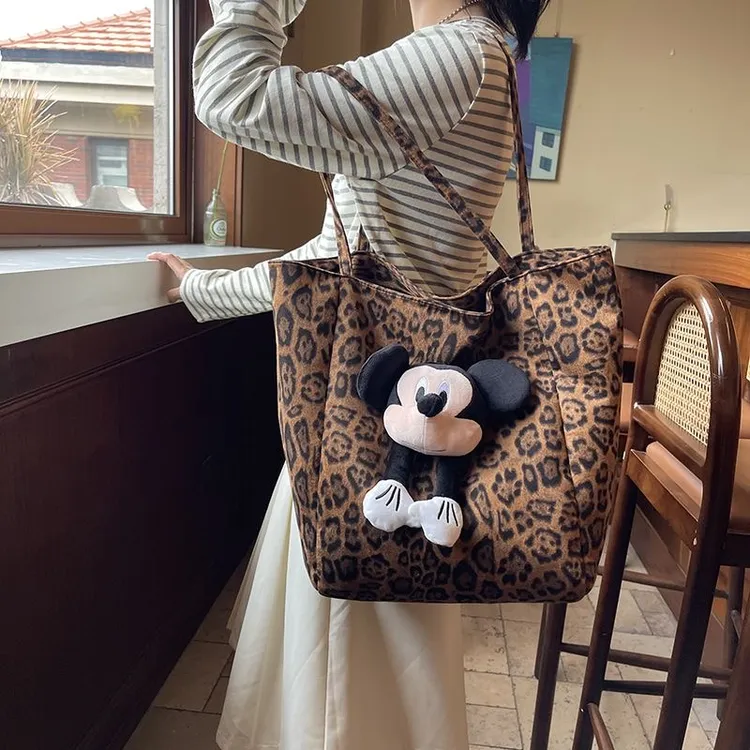 秋冬季大容量包包女2025新款流行豹纹单肩包休闲通勤托特包