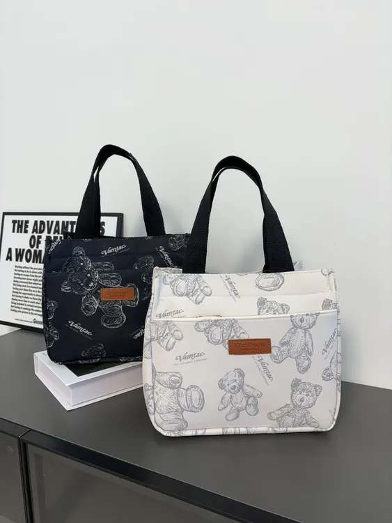 网红妈咪牛津布手提包洋气新款外出带饭午餐包上班时尚通勤饭盒包商品图