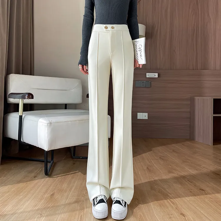 微喇叭裤女春秋2025新款高腰垂坠感时尚显瘦休闲直筒女士高档裤子