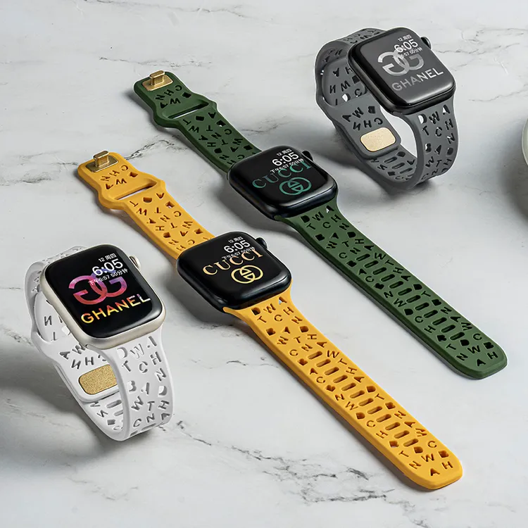 适用iwatch9苹果S10手表applewatch8/7/SE表带6新款5运动硅胶表带