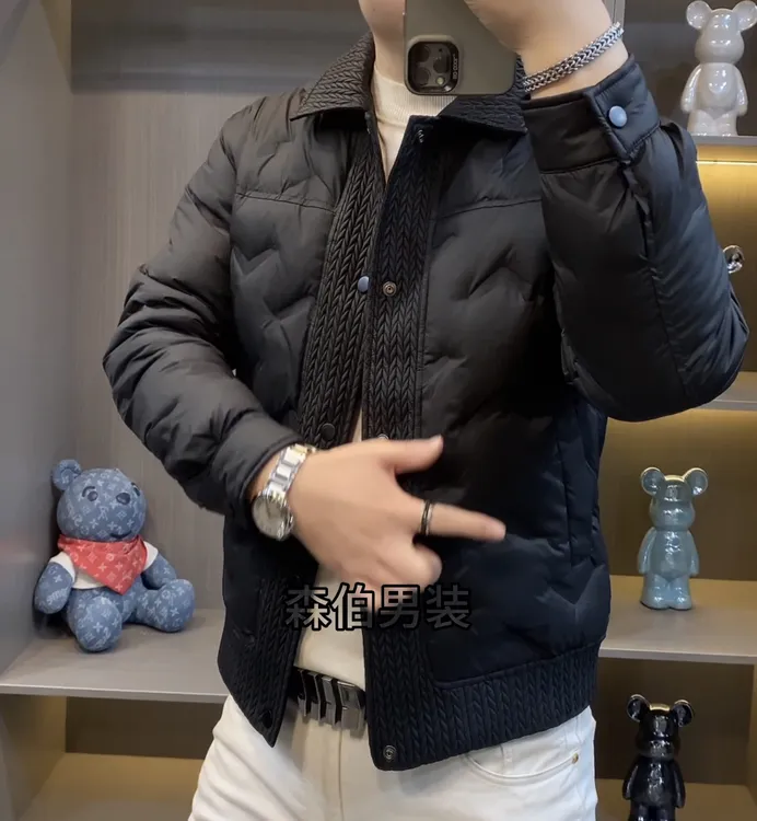 8815秋冬男士新款翻领修身百搭棉服外套休闲男外套短款时尚潮流