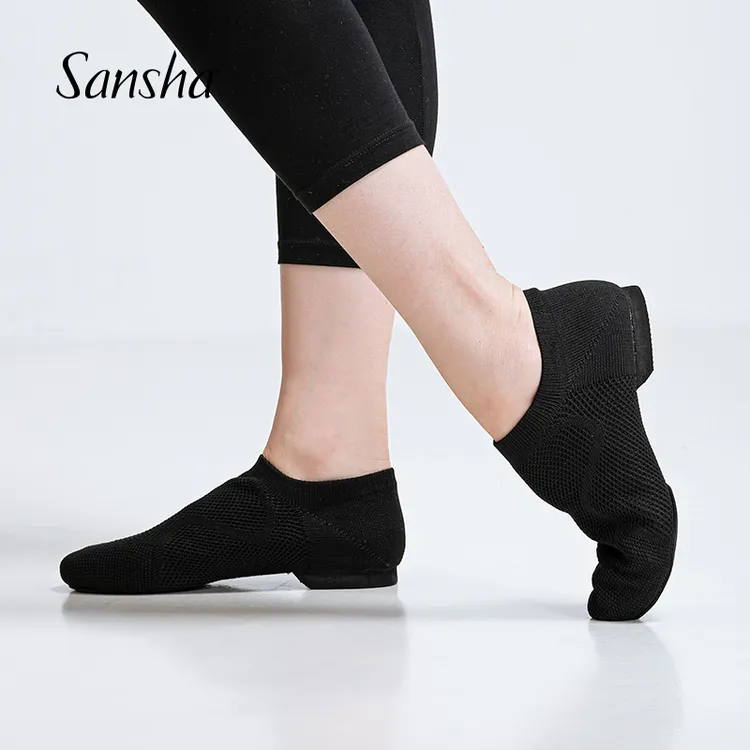 Sansha/三沙飞织网面软底鞋低帮现代爵士舞芭蕾教师舞蹈鞋形体鞋