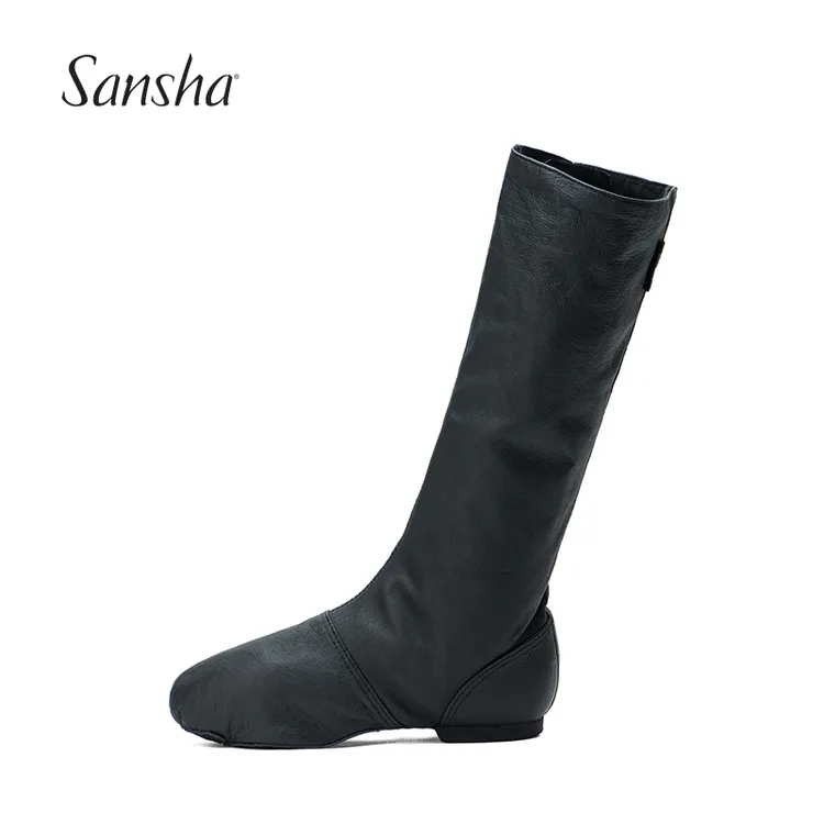 Sansha/三沙民族舞蒙古舞现代舞舞台剧全皮系带高筒靴剧院靴真皮