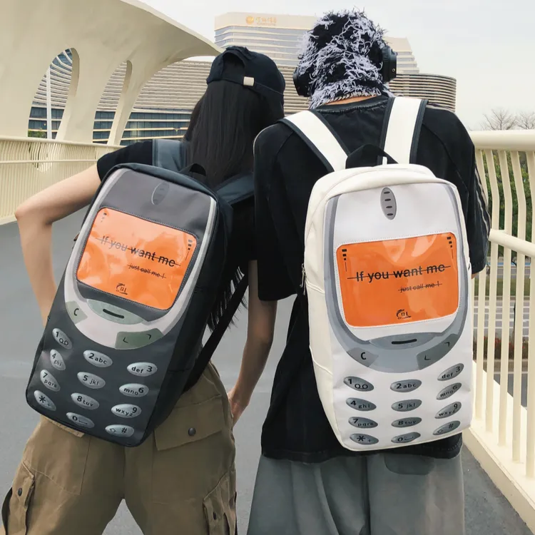 大容量搞怪背包创意双肩包女恶搞手机男书包个性潮流街拍情侣背包