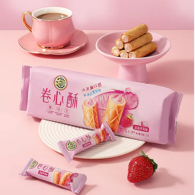 【2026年1月到期】徐福记卷心酥52g草莓味注心蛋卷夹心饼干DB