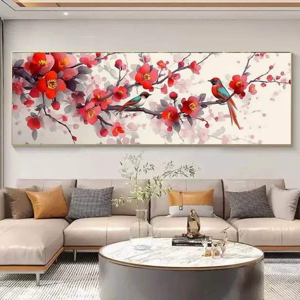 梅花版喜上眉梢十字绣满绣30色级感高端挂画套件卧室刺绣画