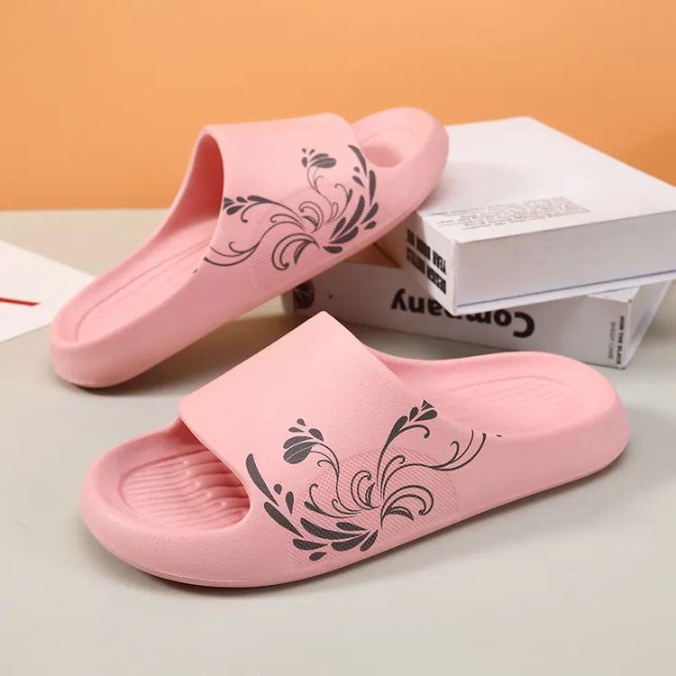 拖鞋女款花卉印花简约时尚外穿休闲居家耐磨防滑沙滩情侣凉拖鞋女