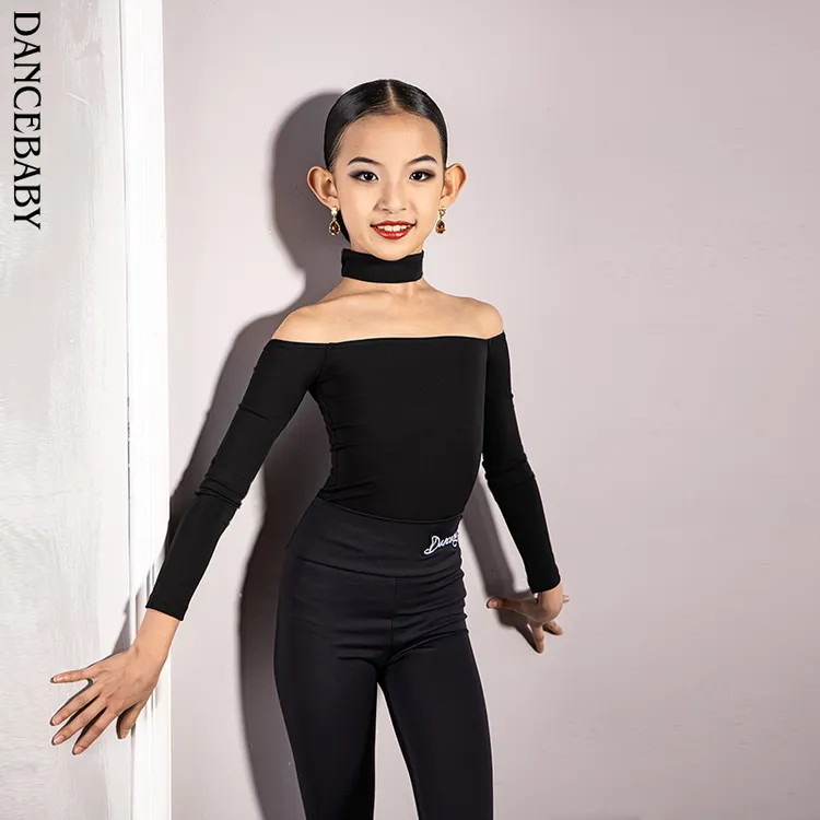 Dancebaby拉丁舞服春夏季舞蹈练习服高级感舞蹈上衣DAS701
