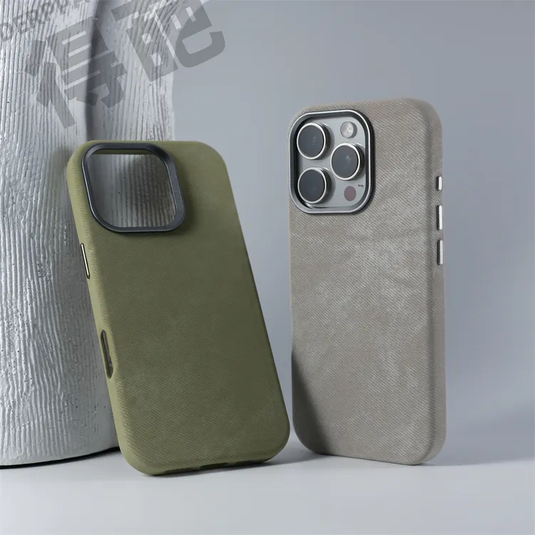得葩超细纤维苹果16pro磁吸手机壳iPhone15pro金属镜头框13法兰绒