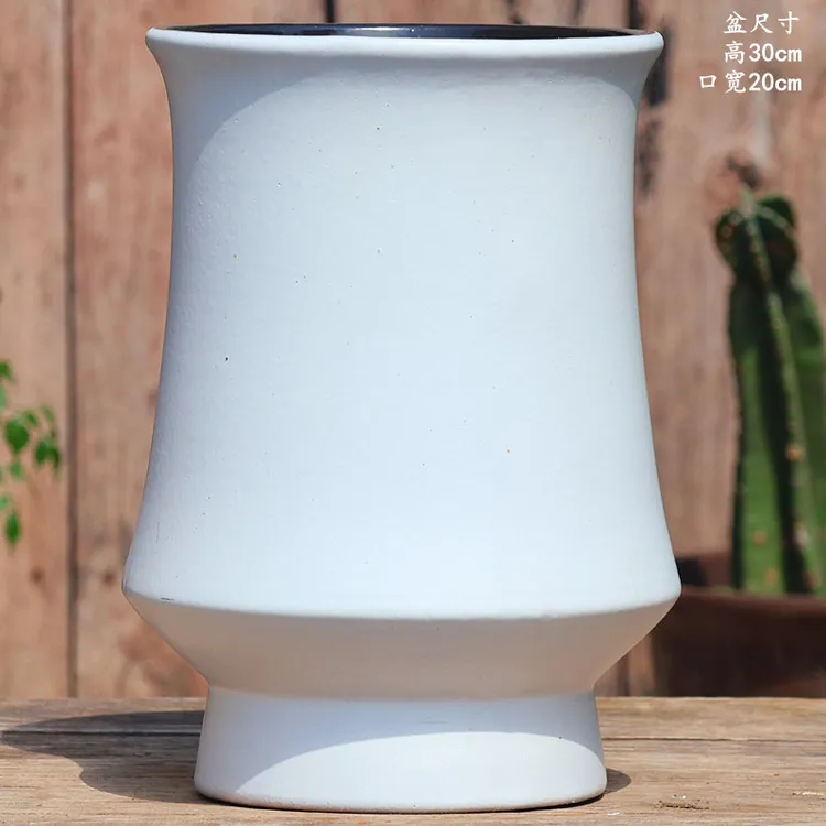 大号粗陶高直筒老桩多肉花盆透气陶罐陶瓷三角梅天堂鸟绿植花卉盆