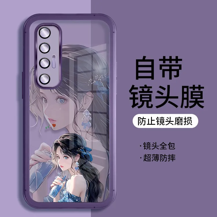 适用小米10s透明硅胶手机壳软壳带镜头膜个性时尚潮防摔饮料女孩