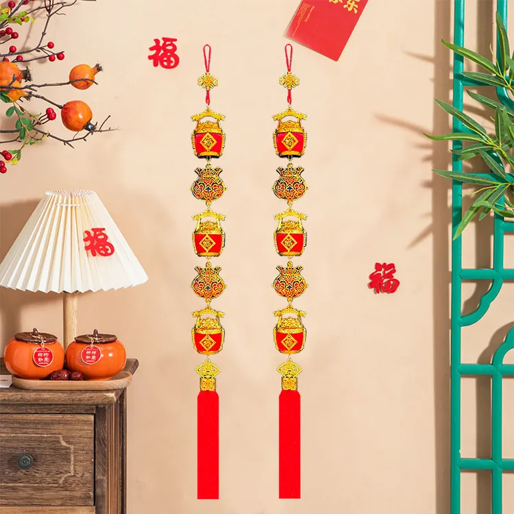 【福桶钱袋福禄双至】精致新年春节乔迁新居客厅玄关室内灯笼串挂件