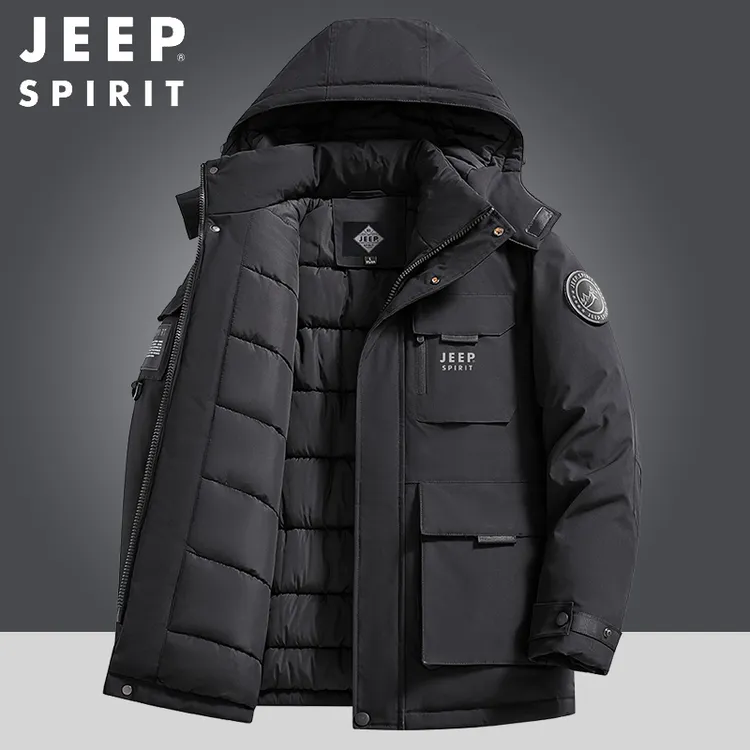 JeepSPIRIT吉普棉衣男中年宽松冬季加厚保暖户外防寒工装棉袄外套