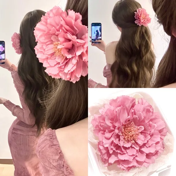 早春还得是牡丹花/富贵迷人眼鸭嘴发夹手工气质超仙定制花朵