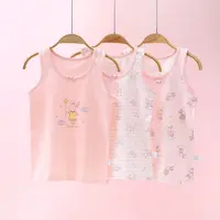 棉致儿童精梳棉背心3件装A类夏天女童宝宝发育期休闲中童小童内搭