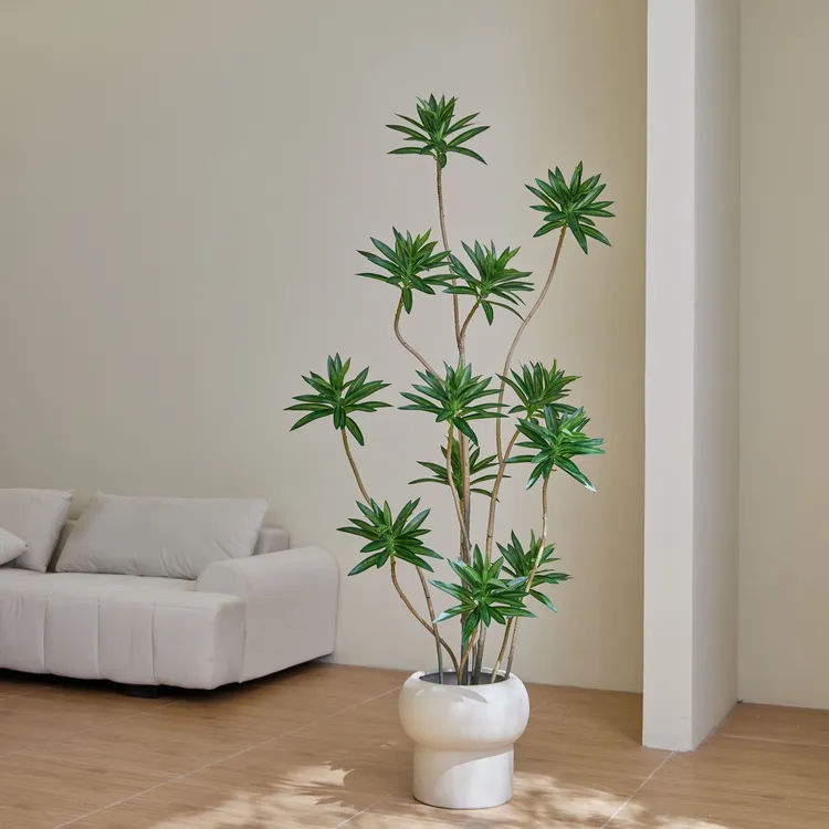 高端轻奢仿真绿植百合竹室内客厅落地摆件装饰奶油风高级仿生植物