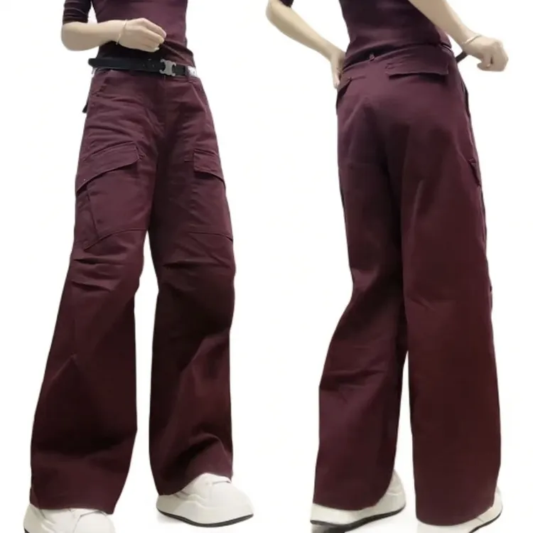 2025春季新款时尚拖地裤宽松休闲直筒阔腿裤+百搭纯色上衣洋气女