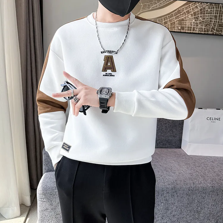 工厂店高品质秋季男士卫衣套头休闲时尚百搭长袖潮流圆领男装上衣