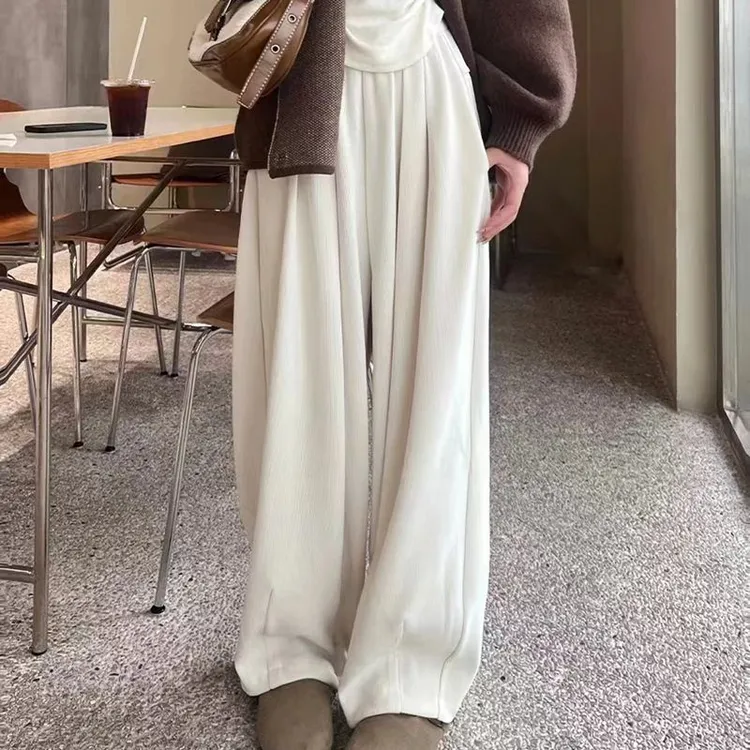 【加绒加厚】九分山本裤女秋冬季高腰加厚宽松拖地阔腿休闲裤子