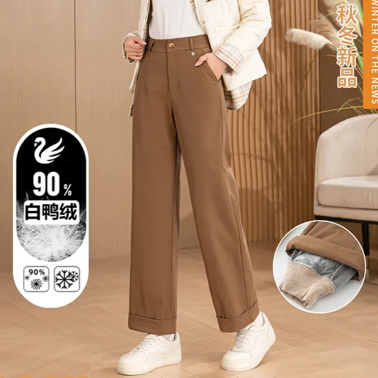正品冬季羽绒裤女款外穿爆款2024新款加绒加厚90%白鸭绒抗寒保暖