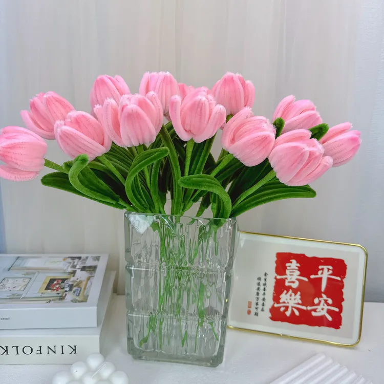 （非成品/不含花瓶）郁金香扭扭棒DIY手工花花加密扭扭棒