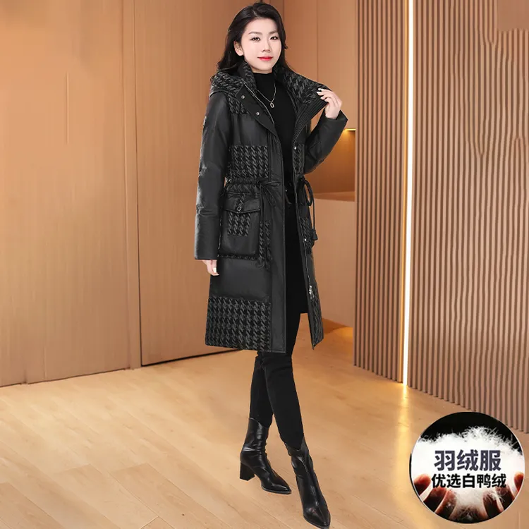 黑金中长款时尚羽绒服女款秋冬2025新款时尚洋气高端品牌奢华外套